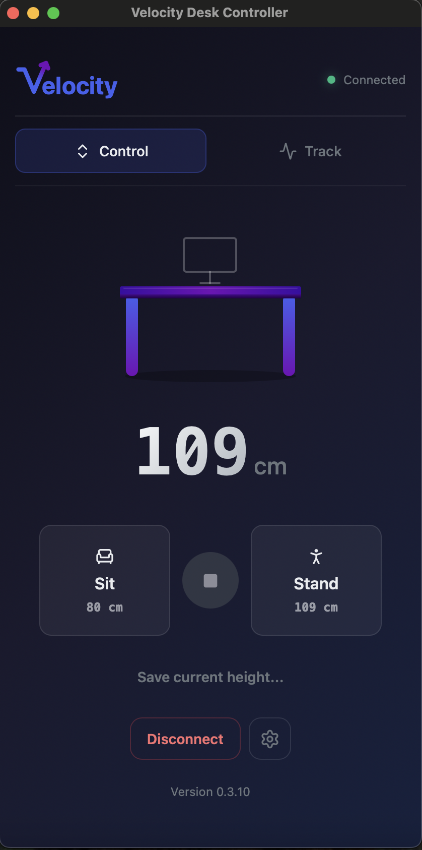Desk control view
