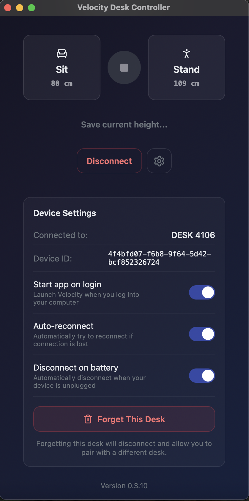 Device settings